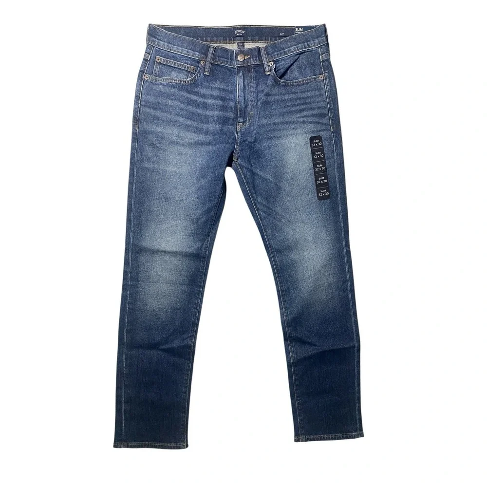 J.CREW Slim-Fit Jean in Signature Flex Blue Denim 5-Pockets Medium Wash 32x30‎